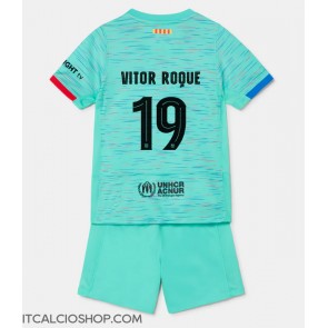 Barcelona Vitor Roque #19 Terza Maglia Bambino 2023-24 Manica Corta (+ Pantaloni corti)